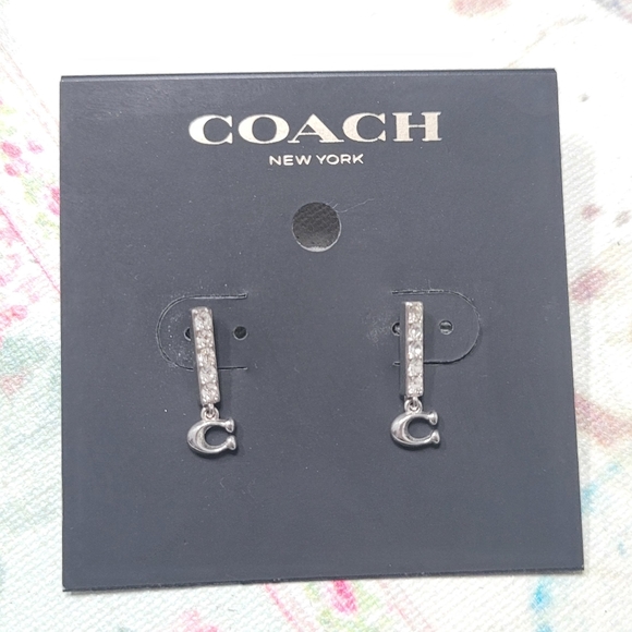 Coach Jewelry - Coach Signature Silver Crystal Earrings